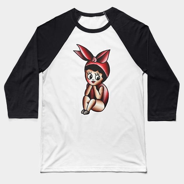 Cute Kewpie Tattoo Design Baseball T-Shirt by forevertruetattoo